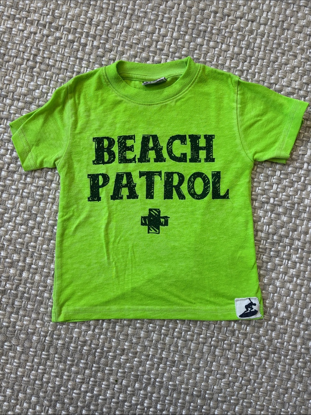 Beach Patrol Kids T-Shirt in Lime Green